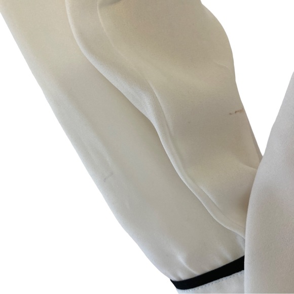 7TH AVENUE NEW YORK & COMPANY White & Black Button Up Long Sleeve Blouse Shirt,L - Picture 14 of 16